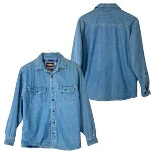 Levis Chore Jacket Flannel Lined Blue Denim Shacket Barn Coat M Workwear Grunge